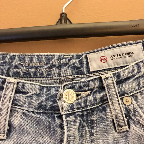 AG‎ Adriano Goldschmied Phoebe Vintage Distressed High Waisted Light Jeans 27 - Image 3