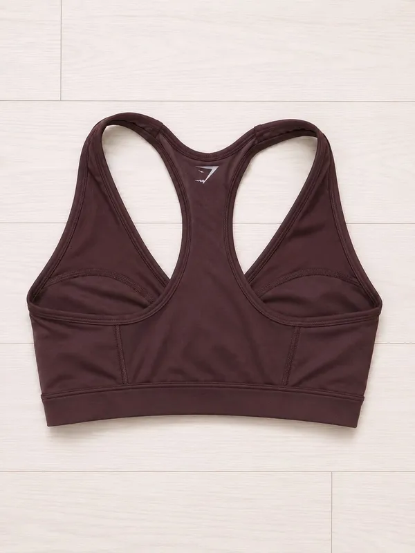 Gymshark x Whitney Simmons Twist Front Sports Bra Racerback Small Brown - Image 2