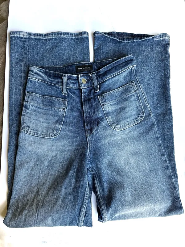 Free Assembly Medium Acid Wash Wide Leg High Rise Jeans - Image 2
