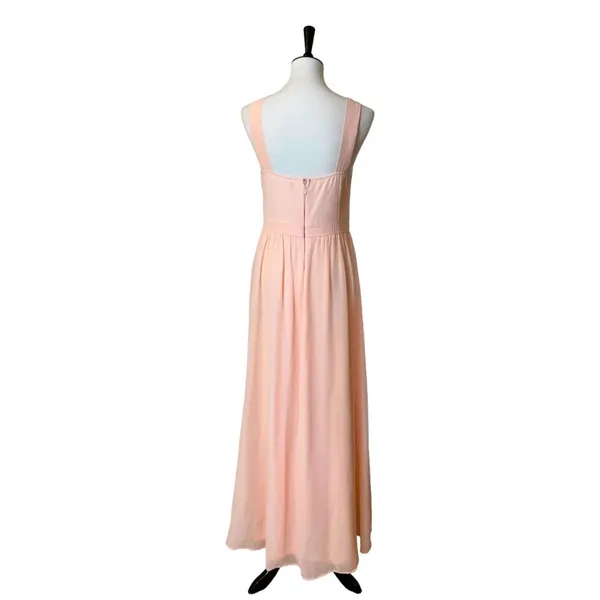 Lulus Peach Pink Halter Maxi Dress Women’s Size Large Chiffon Bridesmaid Formal - Image 6