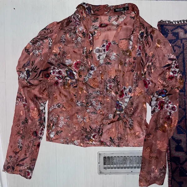 Nasty Gal floral tie blouse - Image 8