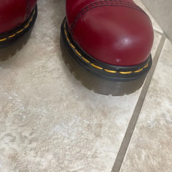 Dr Martens 2A43 Max Platform Chelsea Boots Cherry Red Leather MADE ENGLAND US 6 - Image 6