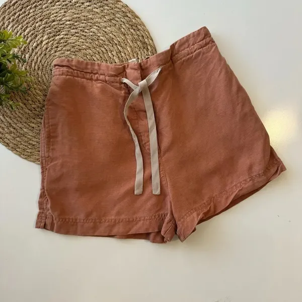 Wilfred Linen Burnt Orange Drawstring‎ Shorts Size XS - Image 2