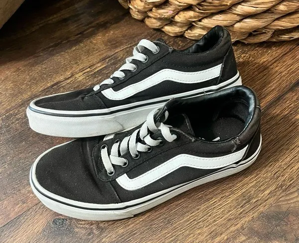 Vans Ward Black White Skate Shoes Canvas Sneakers - Women's 7 - Image 3