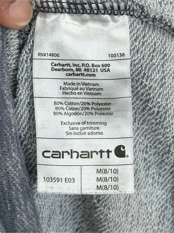 Carhartt Women’s Relaxed Fit Gray Heather Pullover Hoodie Size M 8/10 - Image 12