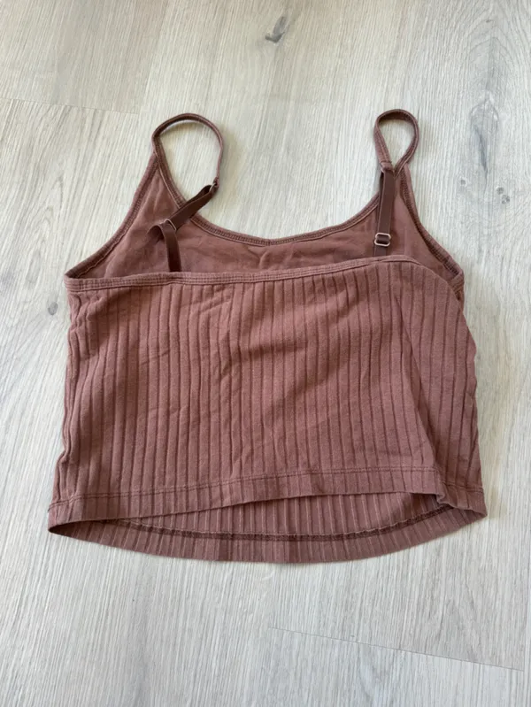 Old Navy Ribbed Spaghetti Strap Camisole - Chestnut Brown - Image 3