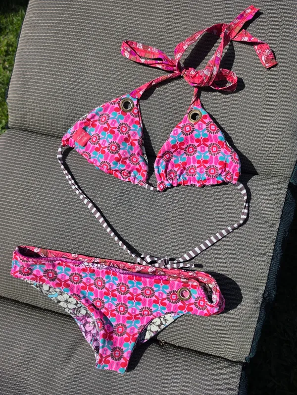 Maaji Pink Reversible Tie Strap Bikini M - Image 9