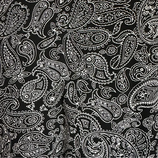 Lauren Ralph Lauren Black White Paisley Ruffle Front Long Sleeve Blouse Sz S - Image 10