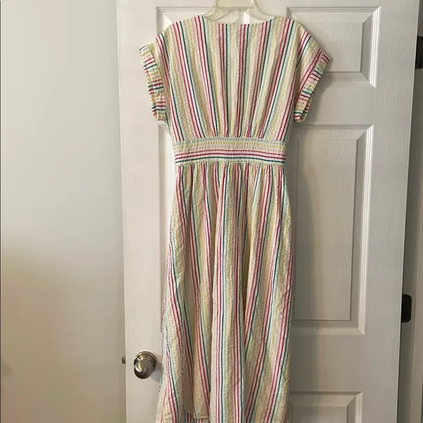 LOFT Colorful Striped Midi Summer Dress bottoms down size 8P brand new - Image 6