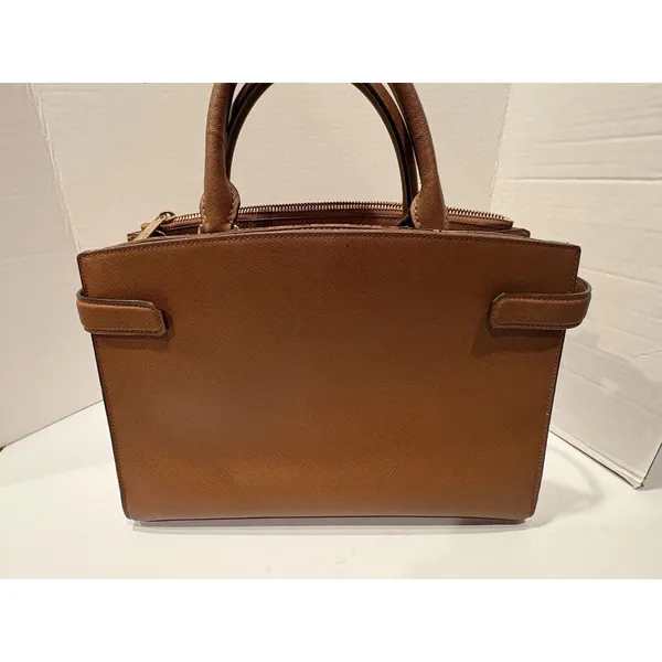 Michael Kors Leather Karla Small EW Top Handle Satchel Bag Crossbody Luggage - Image 7