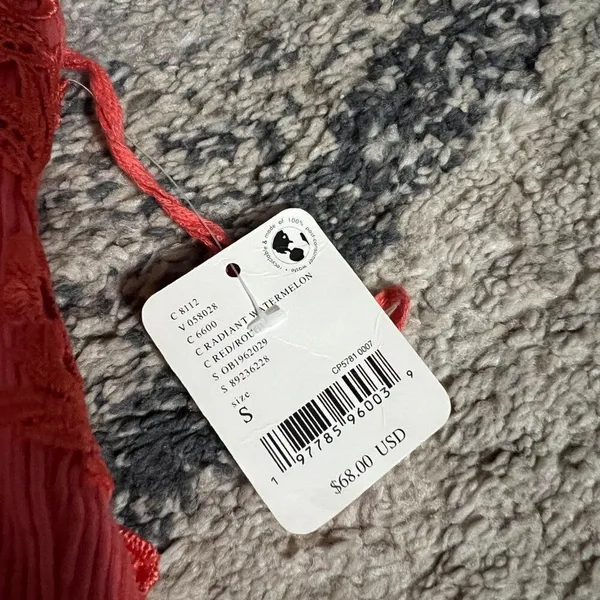 NWT‎ Free People radiant watermelon wrap style top small - Image 5