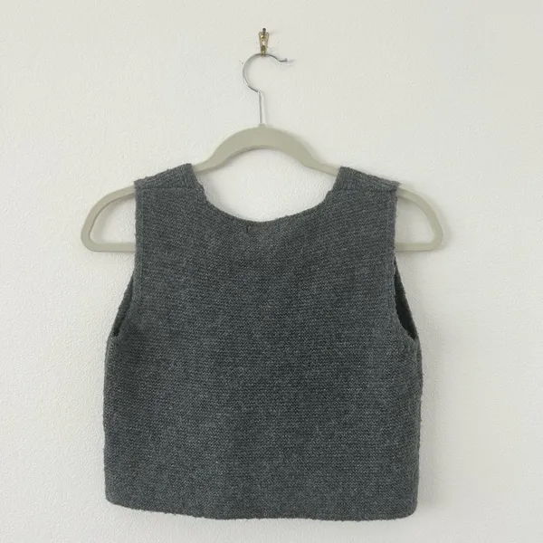 Aster Button Front Gray Sweater Vest Size M - Image 2