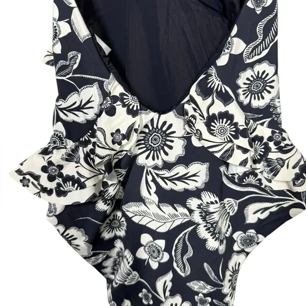 Anthropologie Maeve Ruffled Plunge One Piece Swimsuit Sz XS - Image 5