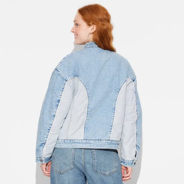 Wild Fable Target  Denim Bomber Jacket - Image 5