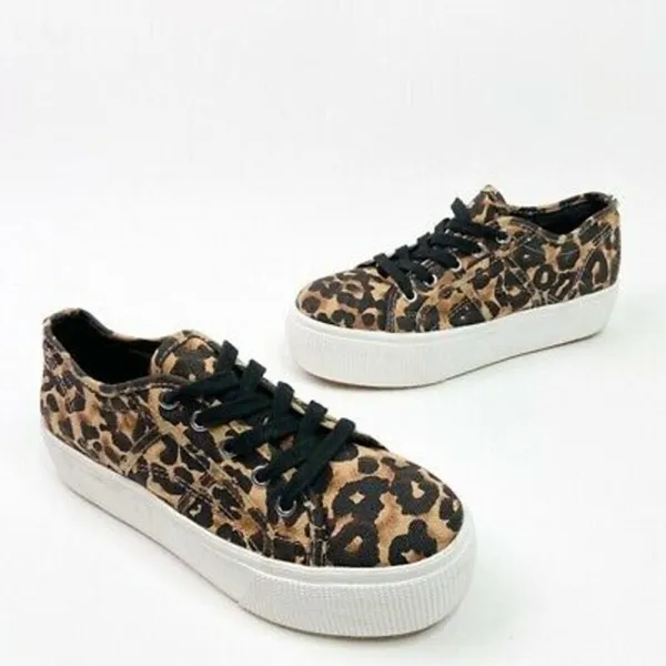 NEW Emmi Platform Lace Up Sneaker 8.5 Animal Print - Image 2