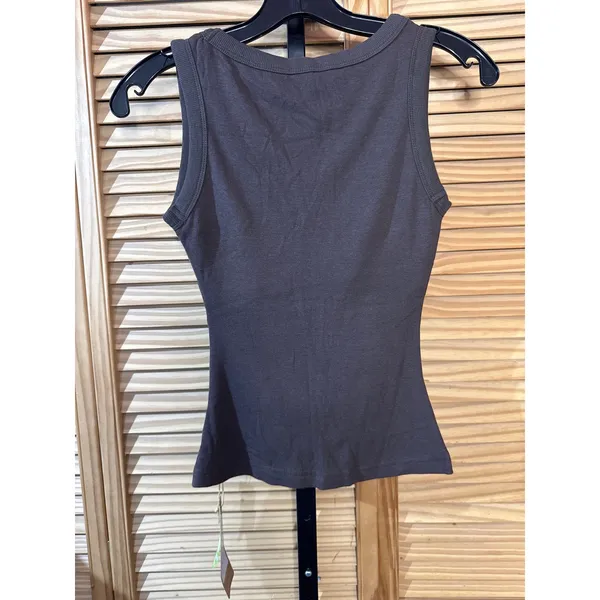 OGL Softly V Neck Built In Bra Tank Top Slate Blue Ribbed Women Size XS NWT - Image 6