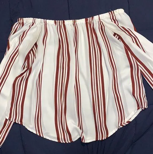 Forever21 Red And White Off The Shoulder Top - Image 2