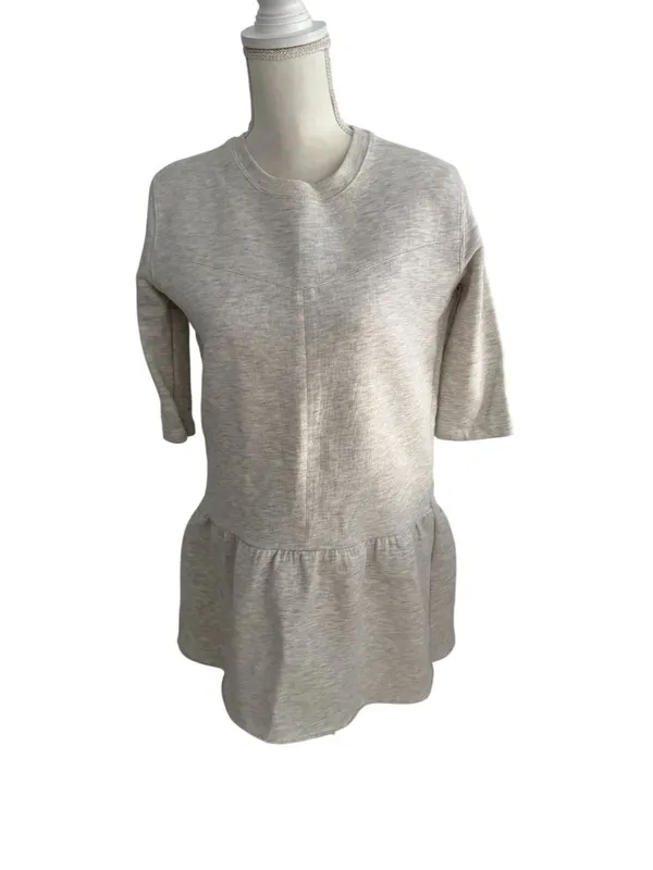 ZARA Gray Peplum Sweatshirt Top Size Medium - Image 4
