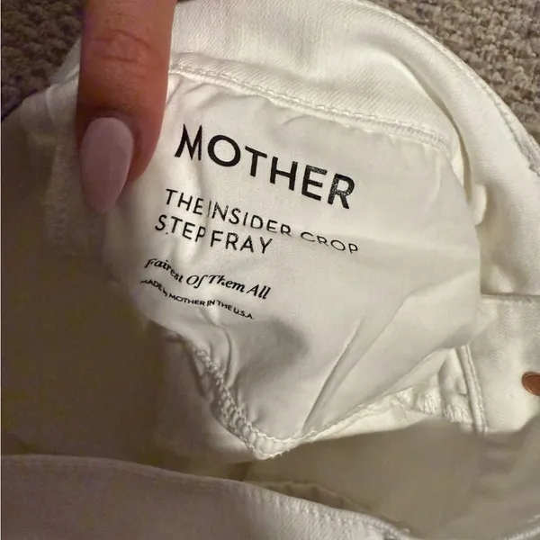 MOTHER Jeans Hustler Ankle Fray White Fairest of Them All- Size 32 - Image 9