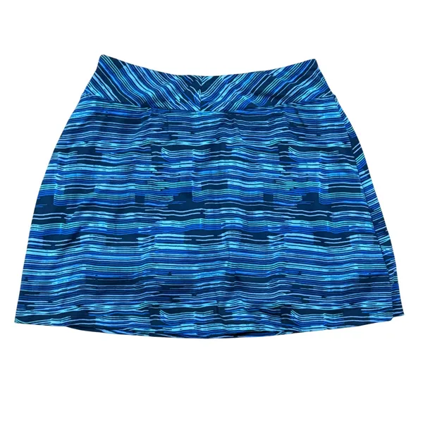 Title Nine Womens Blue Abstract Stripe Athletic Skort Size S Built In Shorts - Image 4