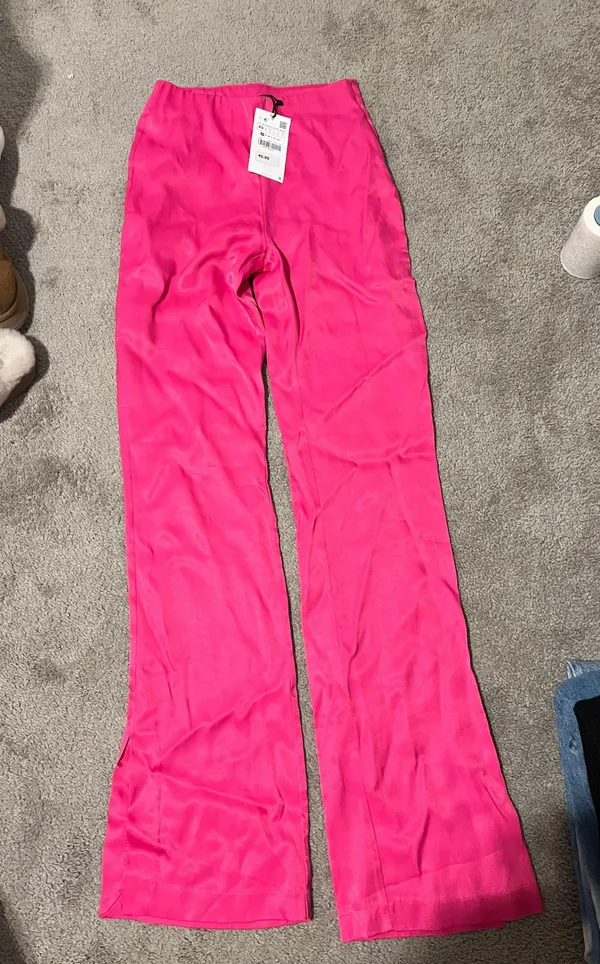 ZARA Satin Pink Pants - Image 3