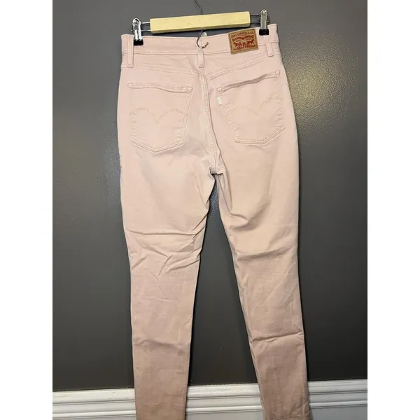 Levis 721 High Rise Skinny Jeans Womens W29 L30 Light Pink Button Fly Denim - Image 5