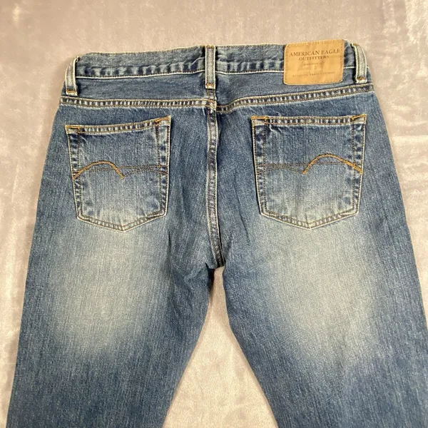 American Eagle‎ Womens Original Boot Jeans Size 4 Distressed 90's Festival Rodeo - Image 3