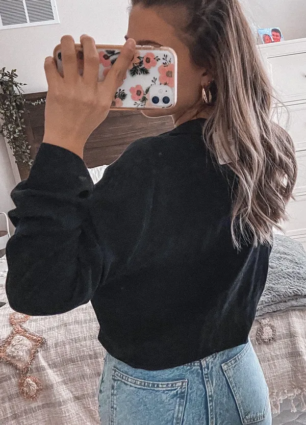 Free People Black Blouse Bodysuit - Image 2