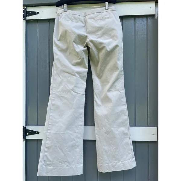 J.Crew City Fit Stretch Trousers Womens 6 Khaki Beige Wide Leg Flare Dress Pants - Image 2