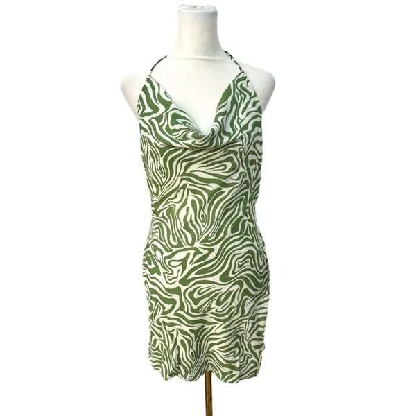 New LE LIS Collection Green Zebra Resort Dress Sleeveless Spaghetti Women’s Sz S - Image 6