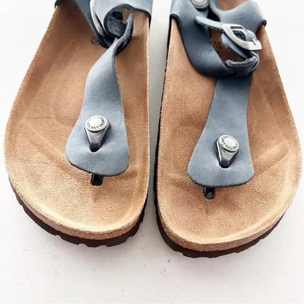 Grundland Thong Navy Leather Boho Minimalist Casual Everyday Sandals - Image 3