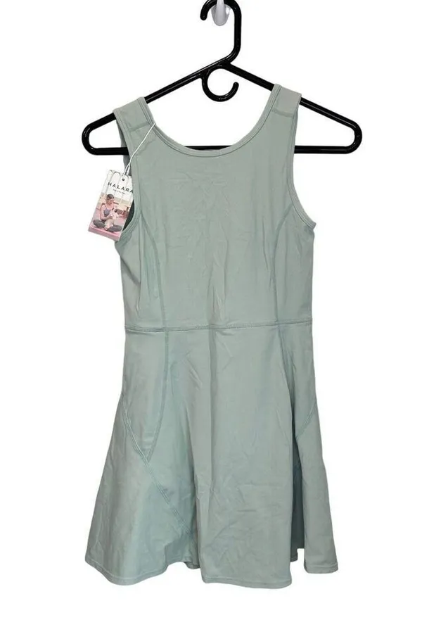 Halara Everyday Stretchy 2in1 Flare Golf Dress Casual BFF Bean Green NWT XS - Image 4