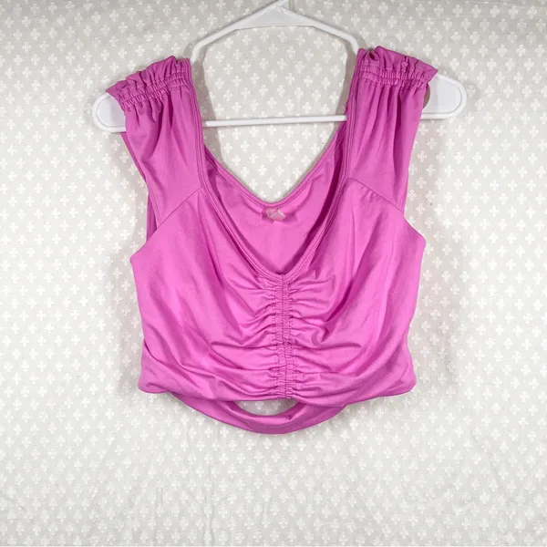 Free People Movement Hot‎ Pink Breathe Deeper Cropped Top - Image 2