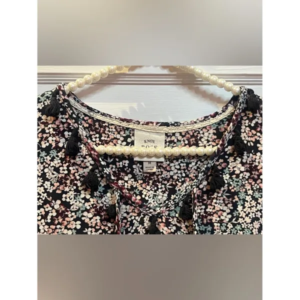 Knox Rose bohemian-style floral pattern long sleeve dress size M - Image 3