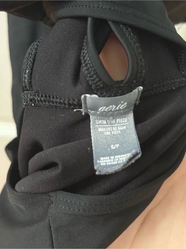 Aerie Cut Out Side One Piece Swimsuit in Black - Image 4