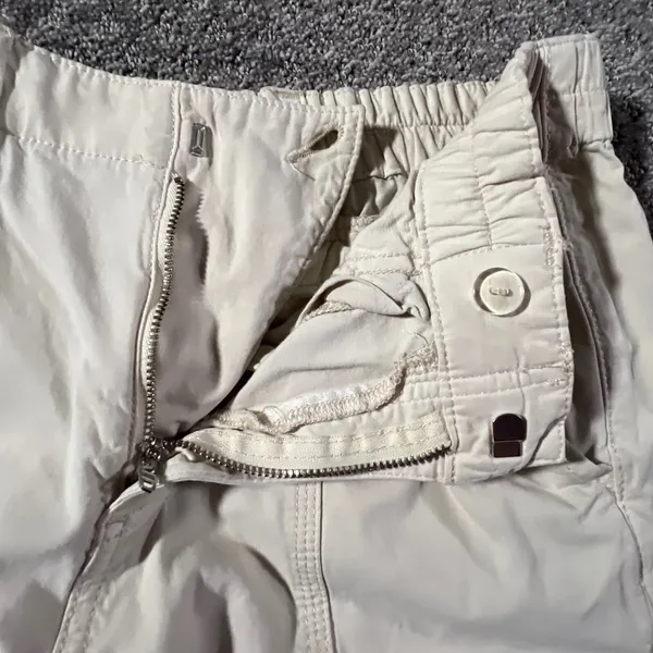 BDG Urban‎ Outfitters Y2K Cargo Pants Womens S Cream Wide Leg Elastic Waist Seam - Image 3