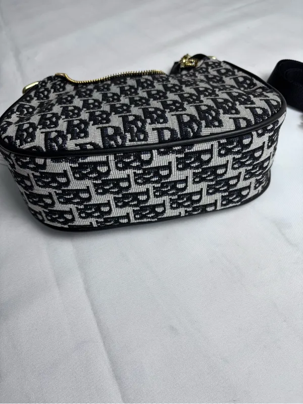 ZAR & RUILR Monogram Shoulder Bag With Crossbody Strap NWT Canvas Black White - Image 7