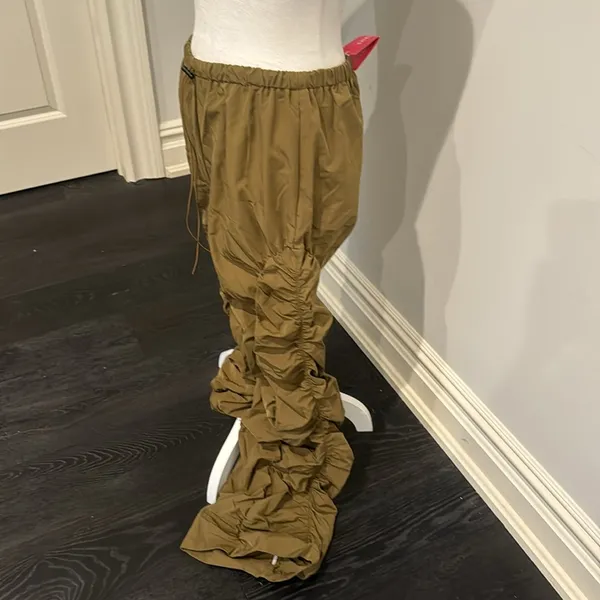 SheIn Olive Green Detailed Cargo Pants - Image 2