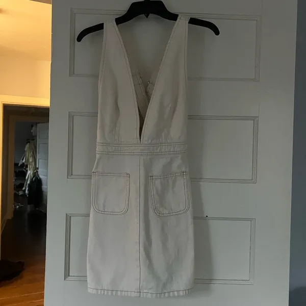 BDG white denim mini dress with pockets - Image 6