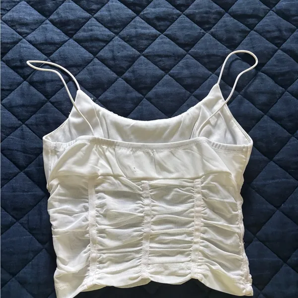 Princess Polly White Sheer Crop Top - Image 3