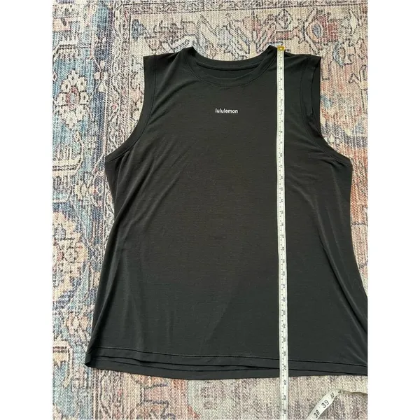 Lululemon Jersey Training Muscle Tank Top Wordmark Size 14 Black Sleeveless - Image 10