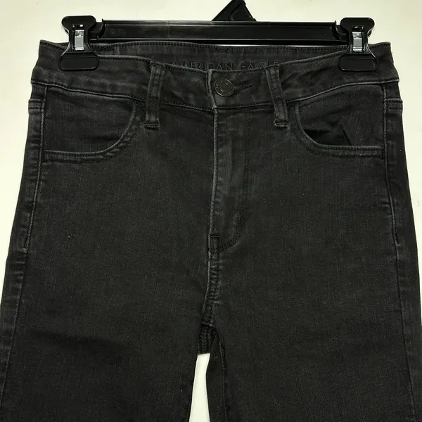 American Eagle Outfitters Womens Jeans Size 6 Long‎ Black High Rise Jeggings - Image 7