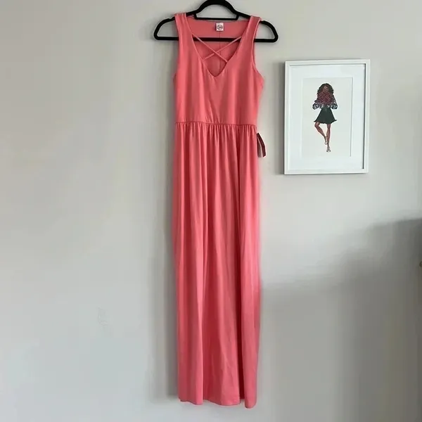 NWT‎ Closet Candy Coral Maxi Dress Sz M - Image 6