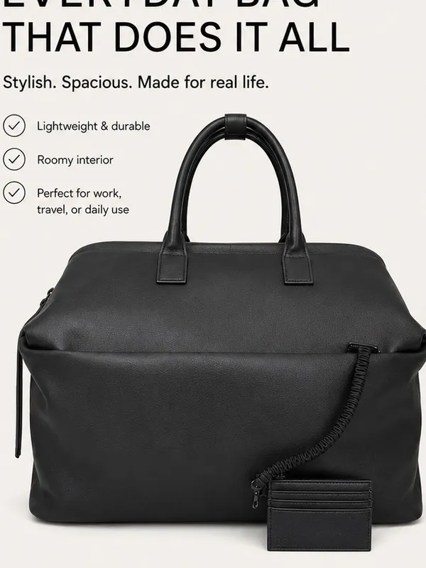 BEIS The Essential Weekender  
in Black - Image 4