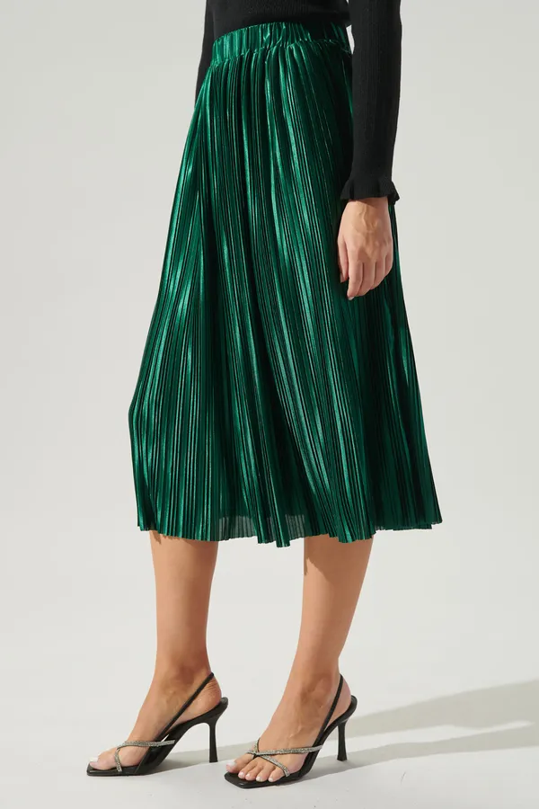 Sugarlips All That Glimmers Pleated Midi Skirt - Image 4