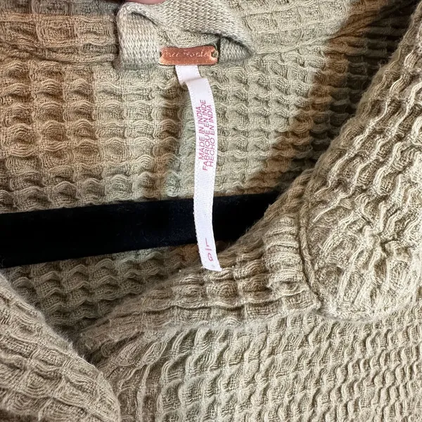 Free People | 100% Cotton Serious Chiller‎ Waffle Button Down in Curly Willow - Image 5
