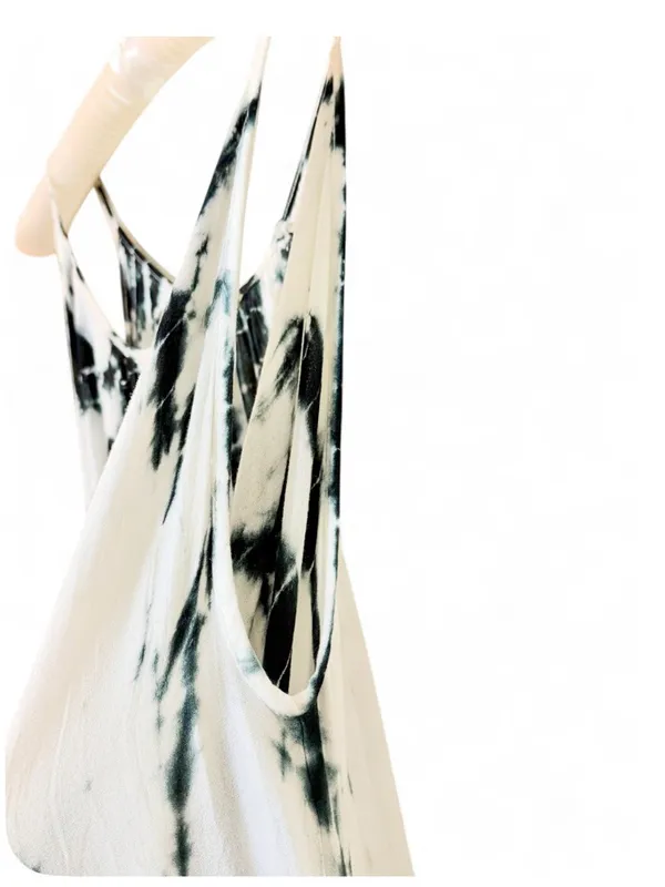 Elan Woman’s Boho White/Black Tie Dye Cold Shoulder Peek-A-Boo Blouse Top Size M - Image 13
