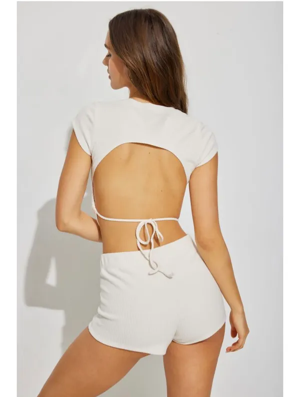 Garage Ribbed Open Back Crop Top - Image 6