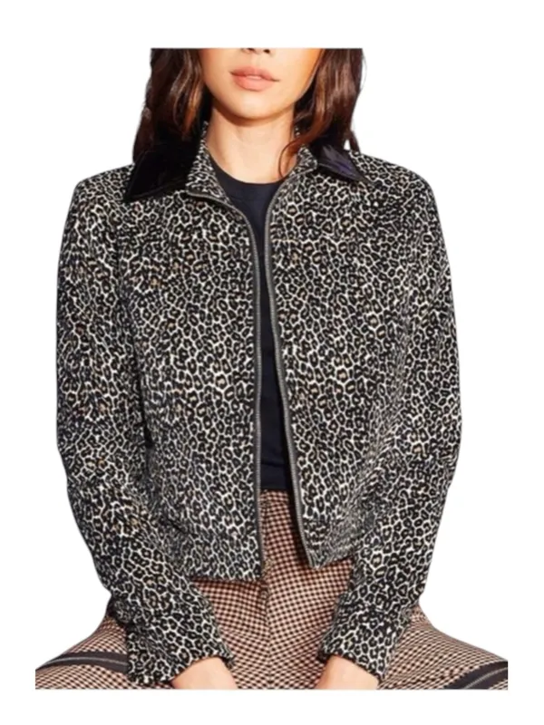 new Valfre ☻︎ January Crop Jacket ☻︎ Leopard Print ☻︎ Black Vinyl Collar ☻︎ XS - Image 15