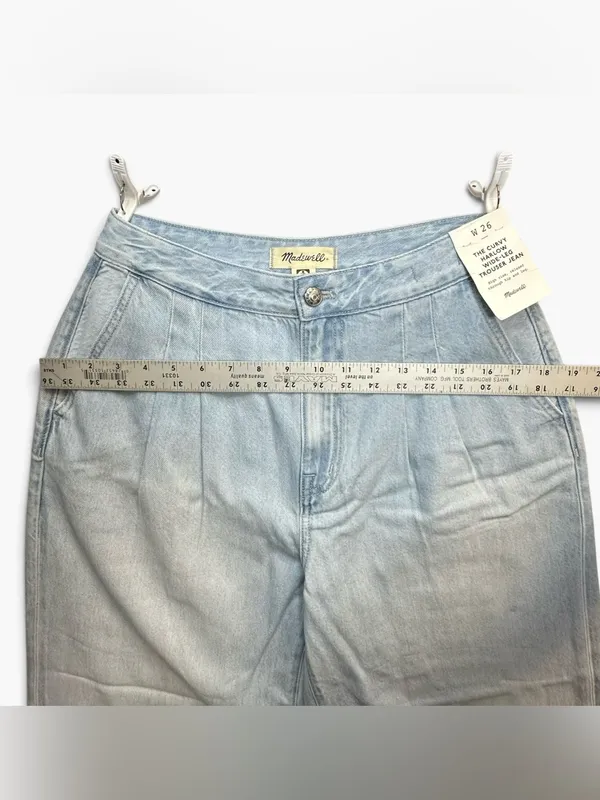 Madewell Curvy Harlow Wide-Leg Trouser Jeans W26 Light Wash NWT - Image 9